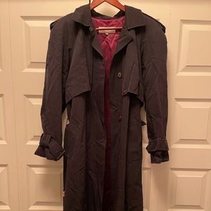 Vintage Christian Dior Navy Blue Trench Coat - Size 10